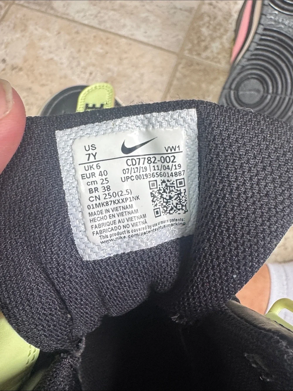 Nike Kids Black High-Top Sneakers with Pink Swoosh and Lime Strap